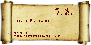 Tichy Mariann névjegykártya