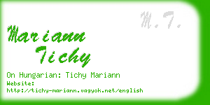 mariann tichy business card